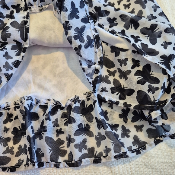 Blueberi Boulevard girls size 7 black & white butterfly dress, flowy, lined EUC - Picture 2 of 7